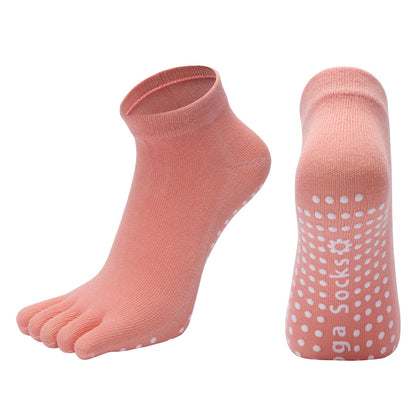 Pięciopalcowe Skarpety Antypoślizgowe do Jogi i Pilatesu – Bawełna Premium (Rozmiar 35-42)