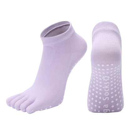 Pięciopalcowe Skarpety Antypoślizgowe do Jogi i Pilatesu – Bawełna Premium (Rozmiar 35-42)