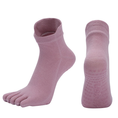 Pięciopalcowe Skarpety Antypoślizgowe do Jogi i Pilatesu – Bawełna Premium (Rozmiar 35-42)