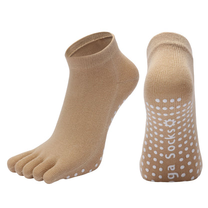 Pięciopalcowe Skarpety Antypoślizgowe do Jogi i Pilatesu – Bawełna Premium (Rozmiar 35-42)
