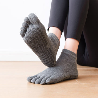 Pięciopalcowe Skarpety Antypoślizgowe do Jogi i Pilatesu – Bawełna Premium (Rozmiar 35-42)