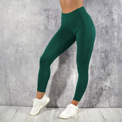 Damskie Leginsy Sportowe High-Waist z Kieszenią na Telefon – Push-Up Slim Fit
