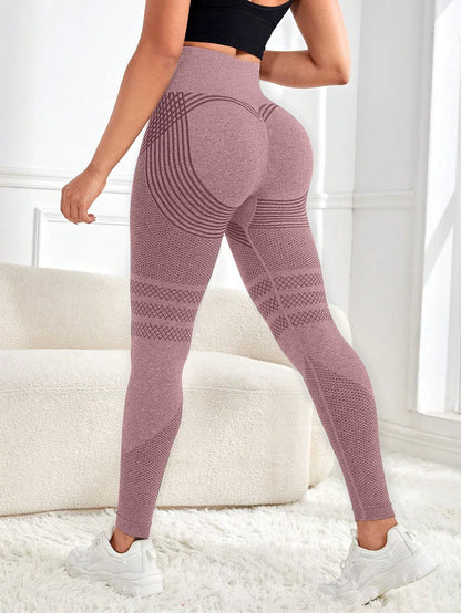 Bezszwowe Legginsy Sportowe Push-Up z Wysokim Stanem – Efekt Butt-Lifting