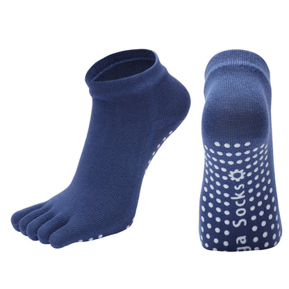 Pięciopalcowe Skarpety Antypoślizgowe do Jogi i Pilatesu – Bawełna Premium (Rozmiar 35-42)